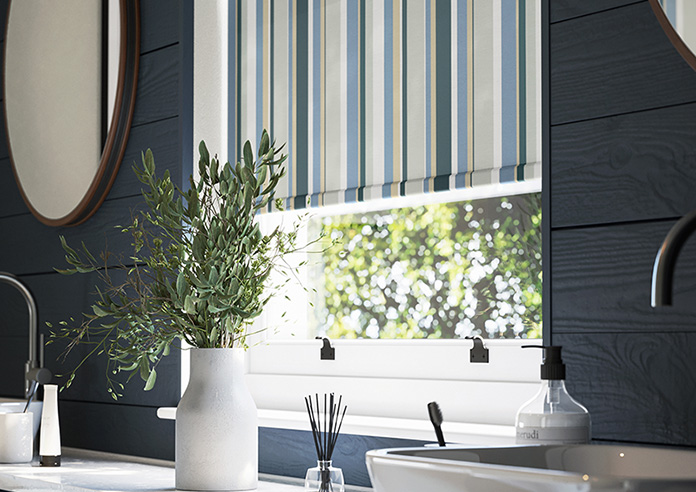 Riviera Stripe, Azure - Twist&Fit Roller Blind - Image 5
